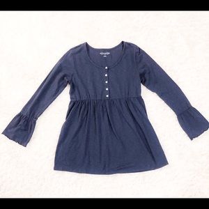 Soft Surroundings Blue Flounce Sleeve Babydoll Top